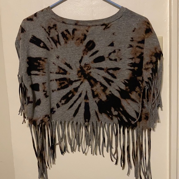5/$20💖The Beatles 🍏 Fringe bleach dyed crop top - Picture 4 of 6